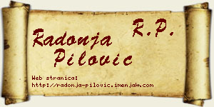 Radonja Pilović vizit kartica